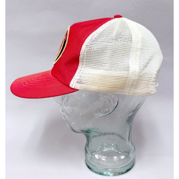 Vintage RUGER Firearms Guns Red White Snapback Trucker Hat w Patch 80s NOS - Picture 5 of 10